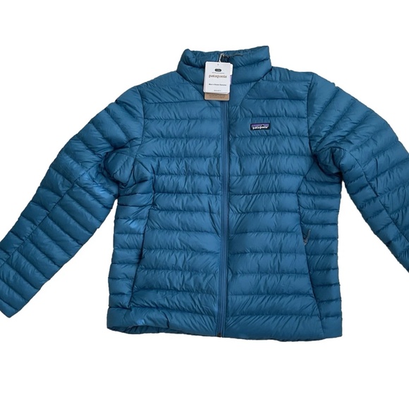 Patagonia Down Sweater Jacket Wavy Blue Mens Regular Fit YKK Zip XL - Picture 7 of 11